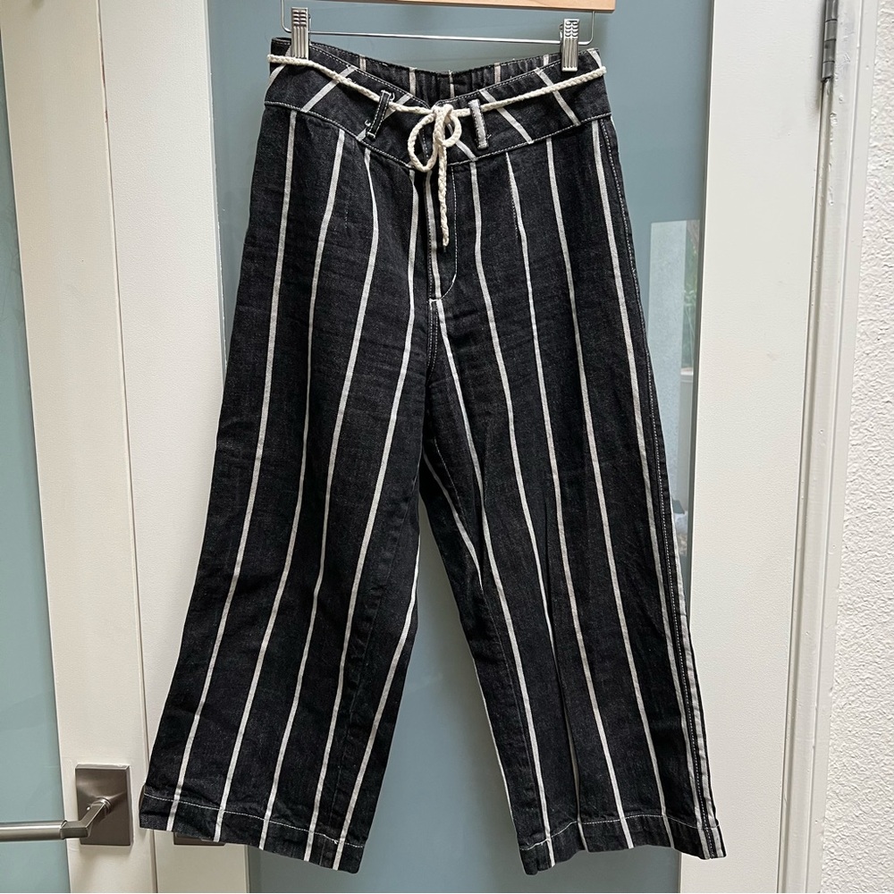 Striped Wide Leg Jeans